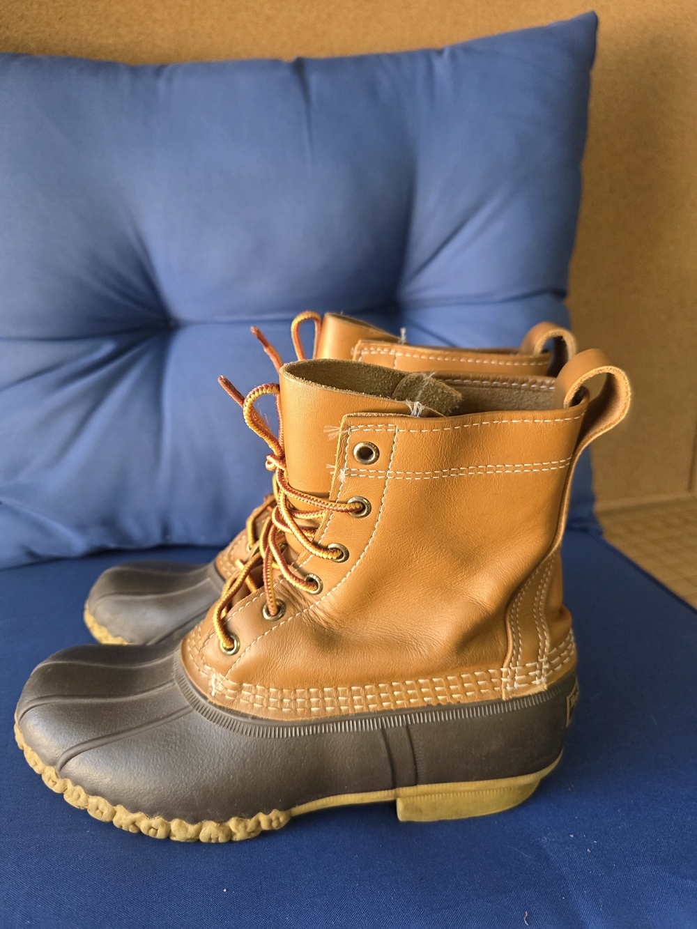 L.L. Bean Bean Boots Women's 8 Brown Leather Waterproof Duck Boots USA Made